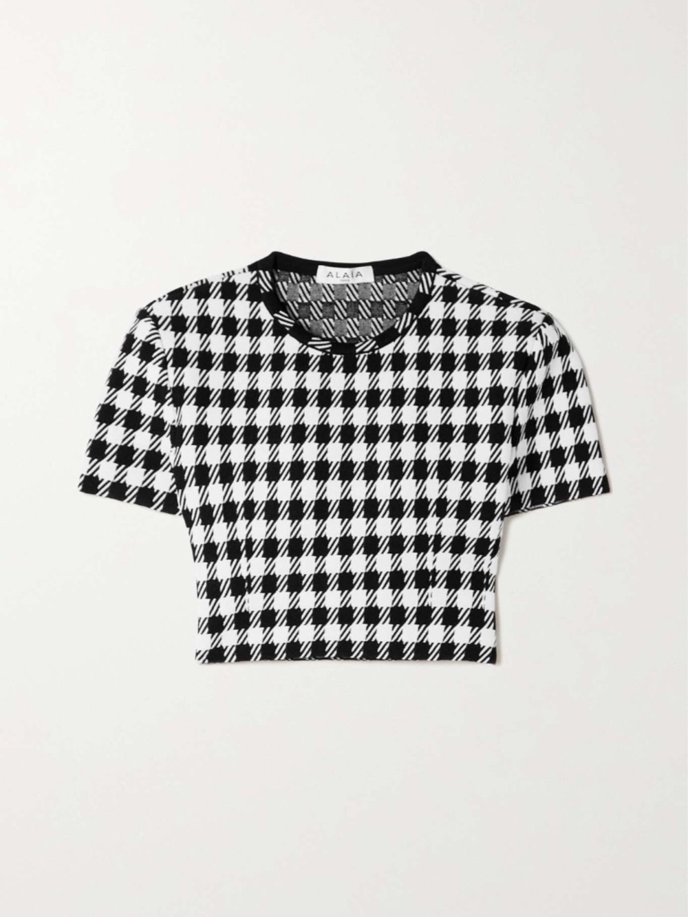 Alaia Check Cropped Top in Noir Blanc Size 44 Made in Italy - Picture 4 of 10